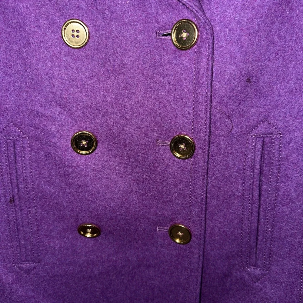 J Crew Womens Stadium Cloth Majesty Peacoat Sz 0p Purple Wool Cashmere‎ Coat - Picture 4 of 12